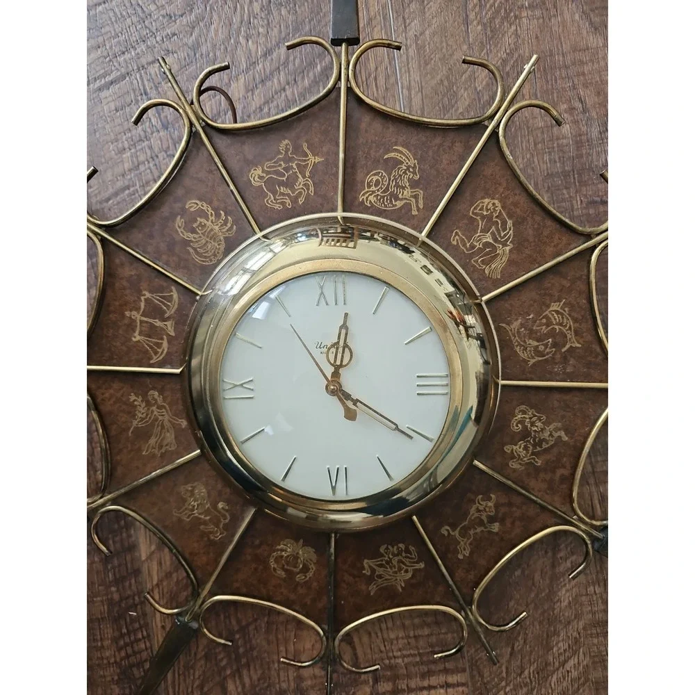 Vintage 50's United #203 Elec Starburst Zodiac Wall Clock Works, Restoration